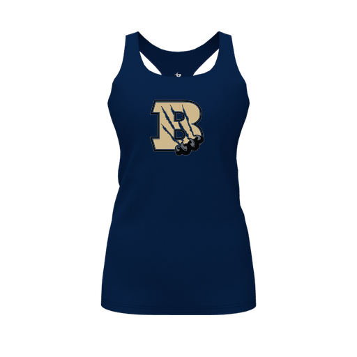 [CUS-DFW-RCBK-PER-NVY-FYS-LOGO2] Racerback Tank Top (Female Youth S, Navy, Logo 2)