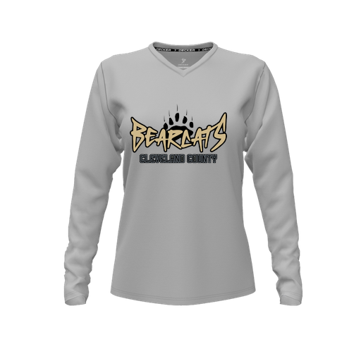 [CUS-DFW-TEES-CMF-VNK-LSL-GRY-FYXS-LOGO3] Comfort T-Shirt (Female Youth XS, Gray, V Neck, Logo 3, Long Sleeve)