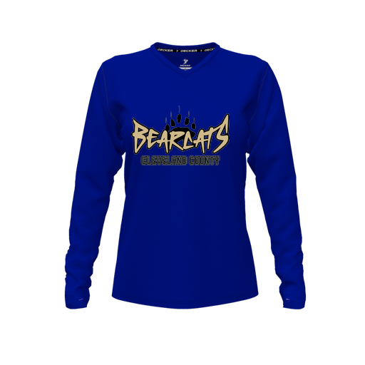 [FTLVPTRY-FYXS-LOGO3] Decker Performance T-Shirt (Female Youth XS, Royal, V Neck, Logo 3, Long Sleeve)