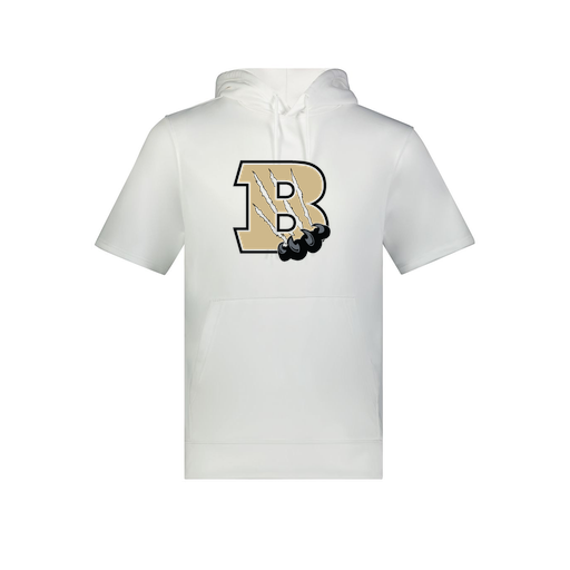 [6871.005.S-LOGO2] Men's Dri Fit Short Sleeve Hoodie (Adult S, White, Logo 2)