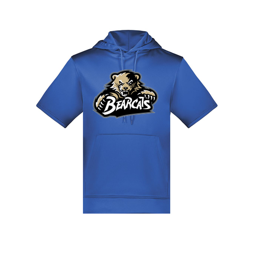 [6871.060.S-LOGO1] Men's Dri Fit Short Sleeve Hoodie (Adult S, Royal, Logo 1)