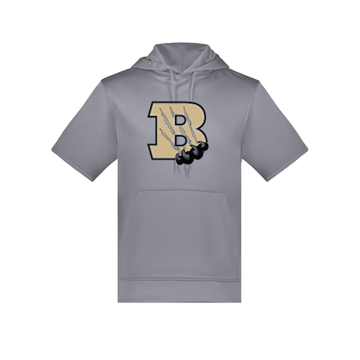 [6871.059.S-LOGO2] Men's Dri Fit Short Sleeve Hoodie (Adult S, Gray, Logo 2)