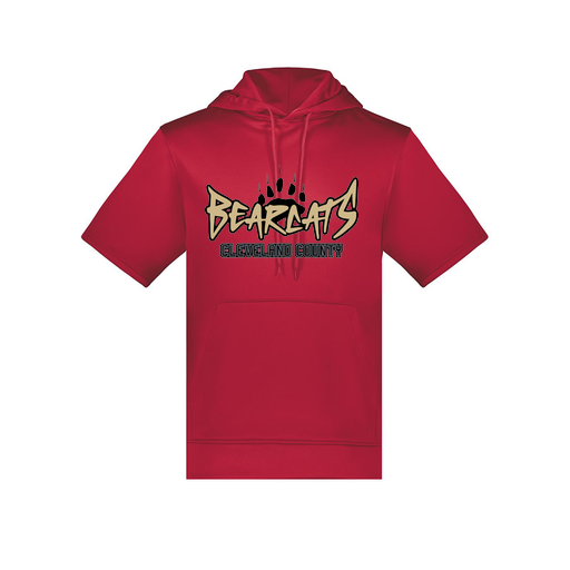 [6871.083.S-LOGO3] Men's Dri Fit Short Sleeve Hoodie (Adult S, Red, Logo 3)