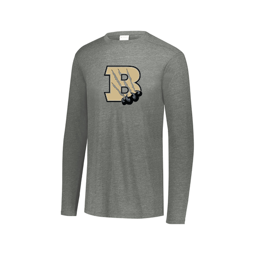 [FTLCUBGY-AXS-LOGO2] Decker Men's Tri-Blend T-Shirt - Long Sleeve (Adult XS, Gray, Logo 2)