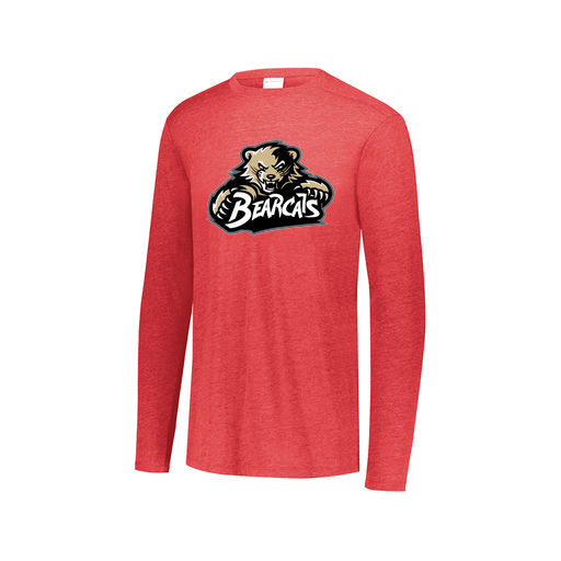 [FTLCUBRD-AXS-LOGO1] Decker Men's Tri-Blend T-Shirt - Long Sleeve (Adult XS, Red, Logo 1)