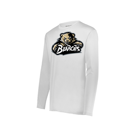[222823.005.S-LOGO1] Youth LS Smooth Sport Shirt (Youth S, White, Logo 1)