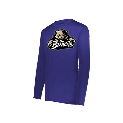 [222823.747.S-LOGO1] Youth LS Smooth Sport Shirt (Youth S, Purple, Logo 1)