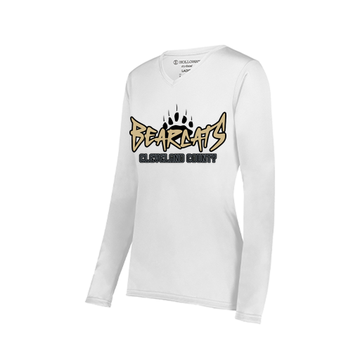 [222824.005.S-LOGO3] Ladies LS Smooth Sport Shirt (Female Adult S, White, Logo 3)